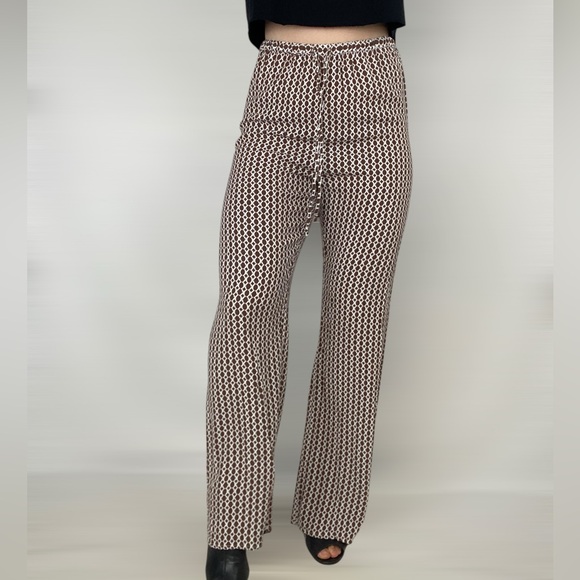 DISSH Pants - DISSH‎ Geo Drawstring Trouser Pant Wide Leg High Rise Lined Full Length Size 6